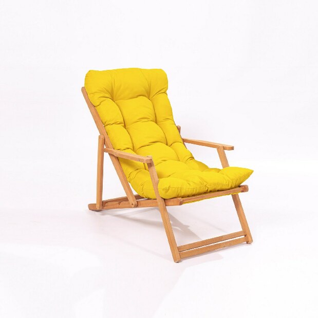 Vrtni set stol i stolice (3 komada) Minnie (žuta + prirodna)