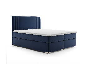 Bračni krevet Boxspring 160 cm Morcano (tamno plava) (s prostorom za odlaganje)