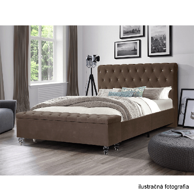 Bračni krevet 160 cm Angi (smeđa) (s podnicom)