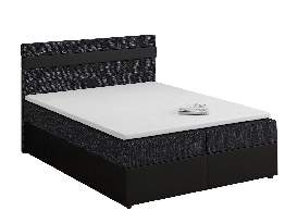 Bračni krevet Boxspring 140x200 cm Mimosa (s podnicom i madracem) (crna + crna)