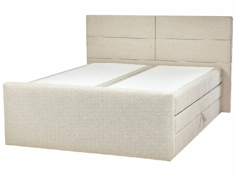 Bračni krevet 180 cm Aoyun (bež) (s podnicom i madracem) (s prostorom za odlaganje)