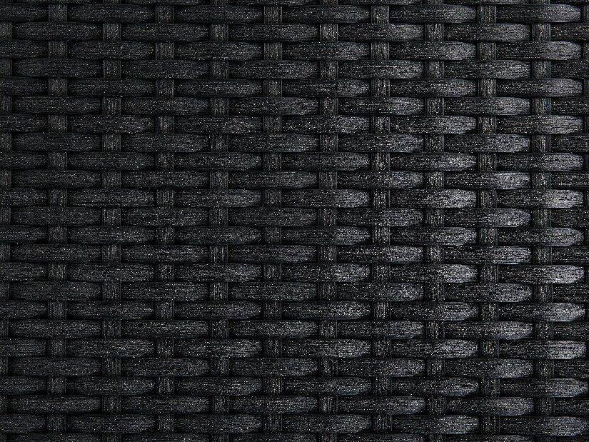 Vrtni blagovaonski set Grosso (crna) (staklena ploča 180x90 cm) (ratanske stolice) (granit)