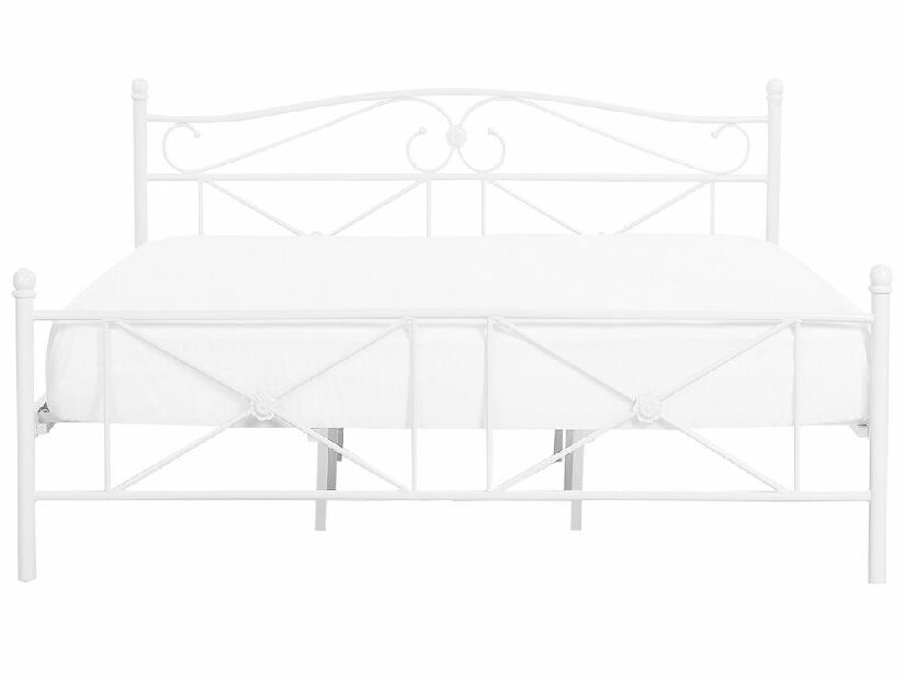Bračni krevet 140 cm RANDEZ (metal) (bijela) (s podnicom)