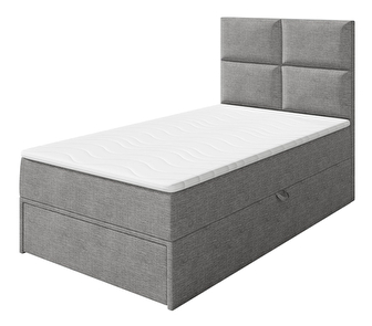 Jednostruki krevet 90  Hills 1 (siva) (s podnicom, madracem i prostorom za odlaganje)