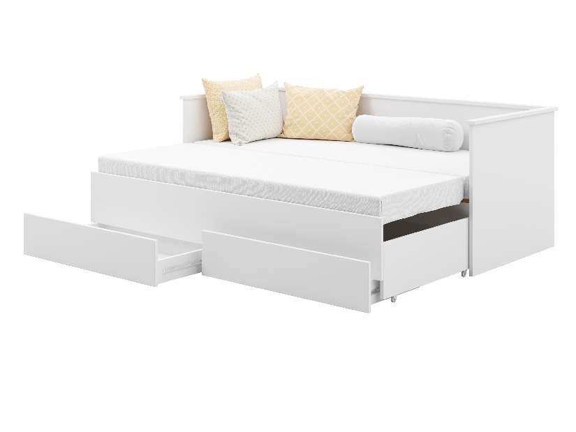 Dječji krevet na razvlačenje 200x80-160 cm Henrieta (s podnicom i madracem) (bijela)