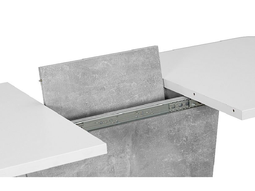 Blagovaonski stol na razvlačenje 120-160 cm Suzette (bijela + siva) (za 4 do 6 osoba)