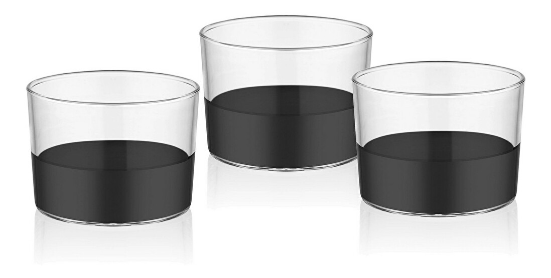 Set čaša (3 kom.) Dolores 6 (crna)