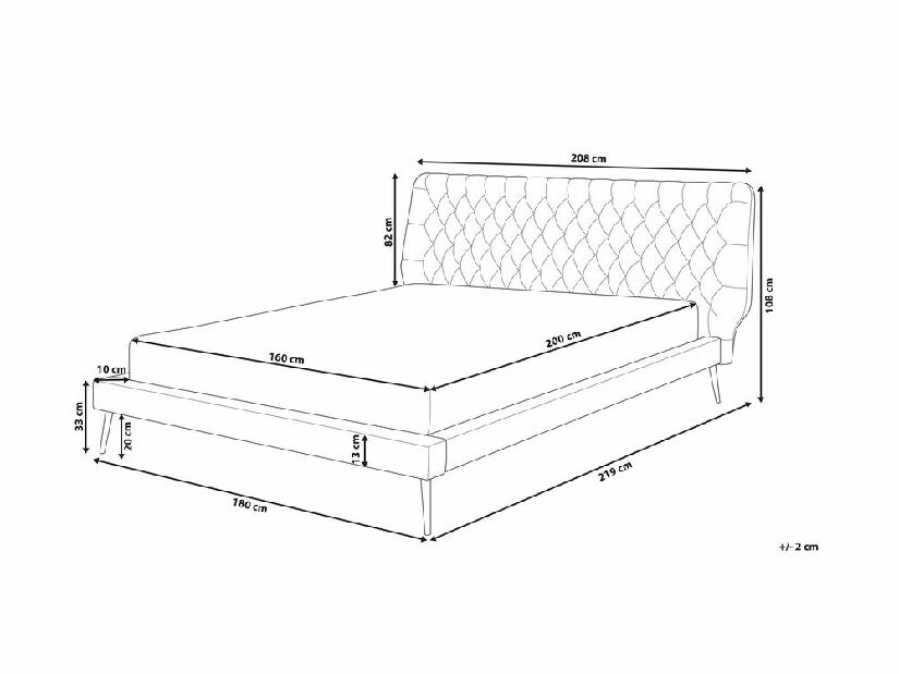 Bračni krevet 160 cm ESONNA (s podnicom) (bež)