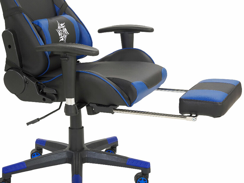 Uredska stolica VITTORE (sintetička koža) (crna + plava)