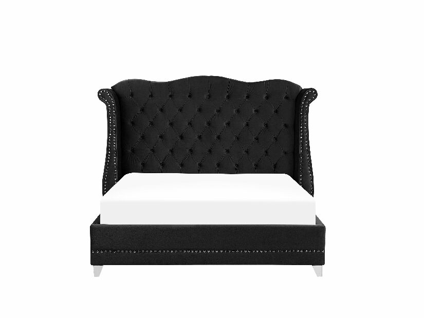 Bračni krevet 180 cm ATREY (poliester) (crna) (s podnicom)