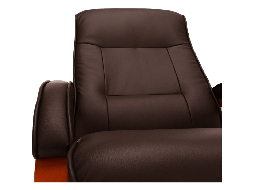 Fotelja za opuštanje Rovan (tekstilna tamnosmeđa koža + joha) 