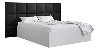 Bračni krevet s tapeciranim uzglavljem 160 cm Brittany 4 (bijela mat + crna) (s podnicom)