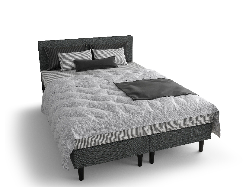 Bračni krevet Boxspring 140 cm Rita (tamnosiva) (s madracem, bez prostora za odlaganje)