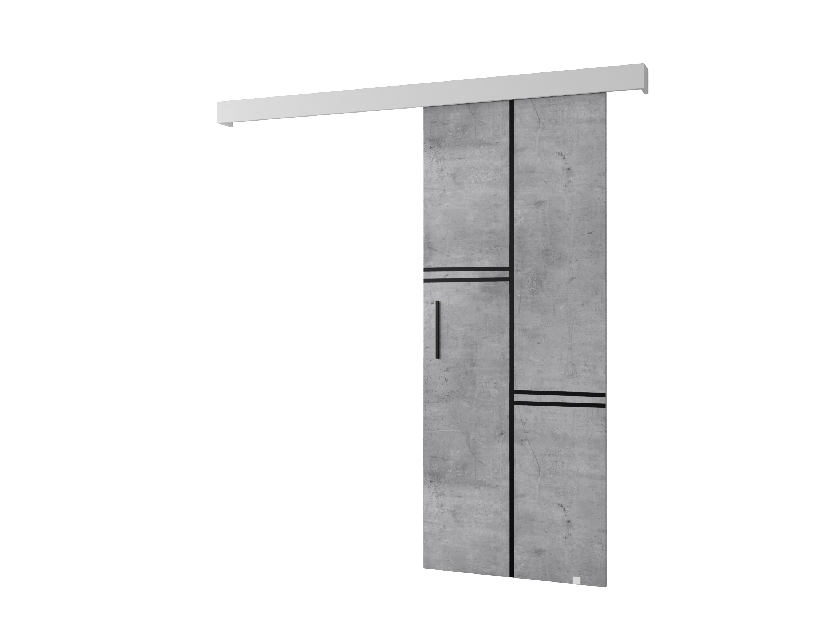 Klizna vrata 90 cm Sharlene VIII (beton + bijela mat + crna)