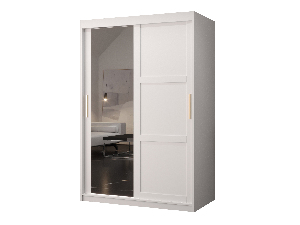 Ormar za garderobu Riven 2 120 (bijela mat) (s ogledalom)