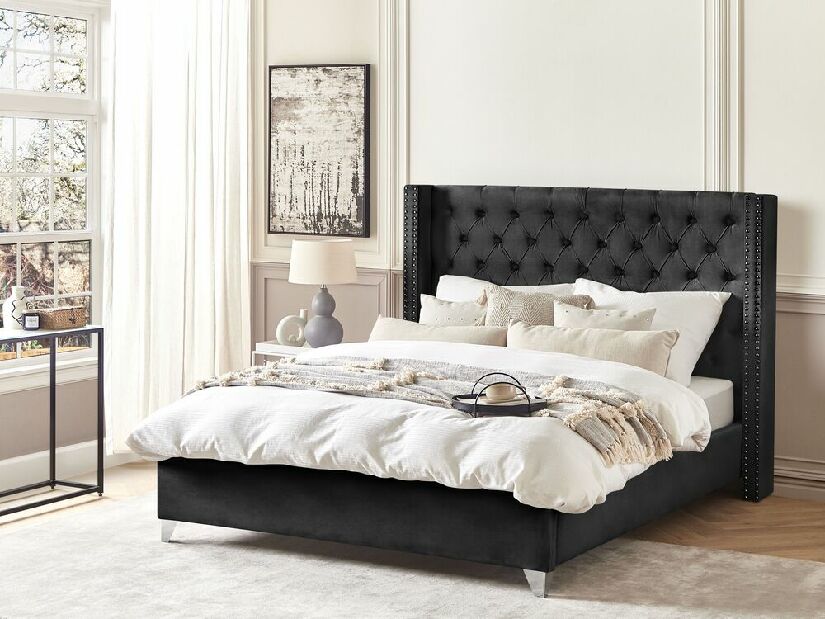 Bračni krevet 180 cm Lubbka (crna) (s podnicom)