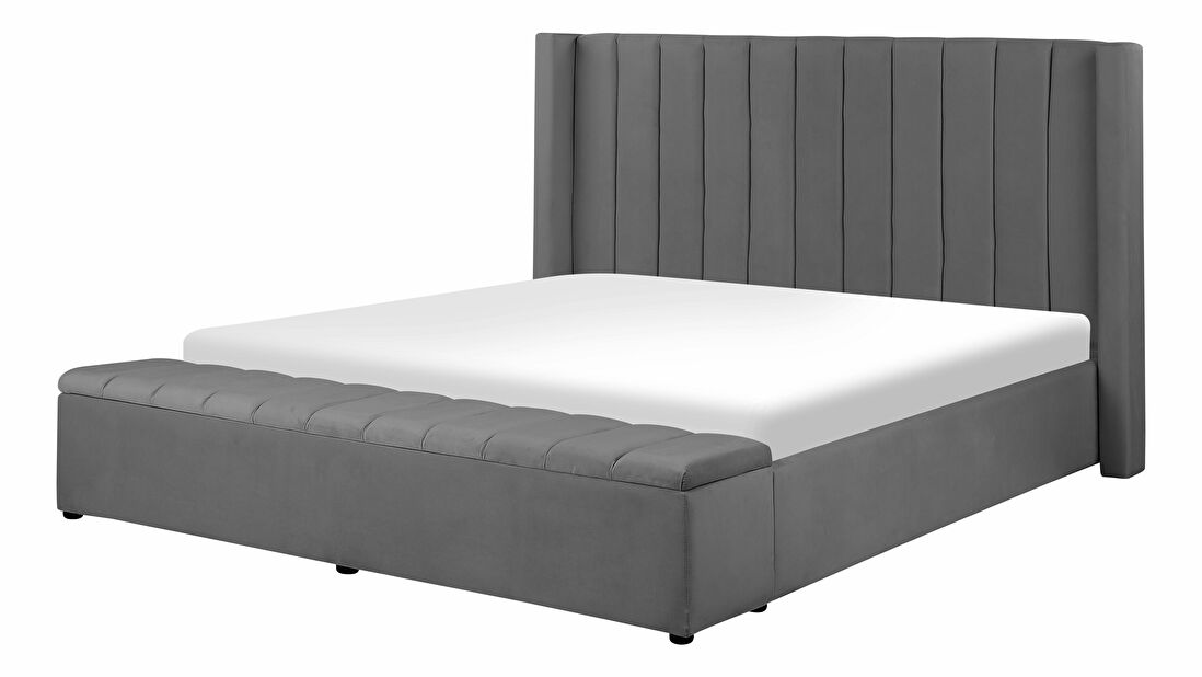Bračni krevet 180 cm NAIROBI (tekstil) (siva) (s podnicom)