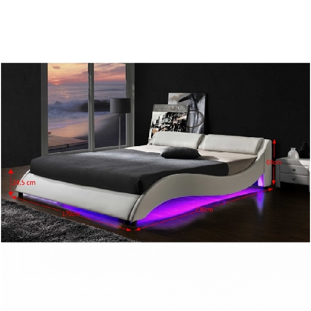Bračni krevet 160 cm Pascale (S podnicom i LED) *rasprodaja 