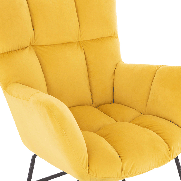 Dizajnerska fotelja za ljuljanje Kerem (žuta)