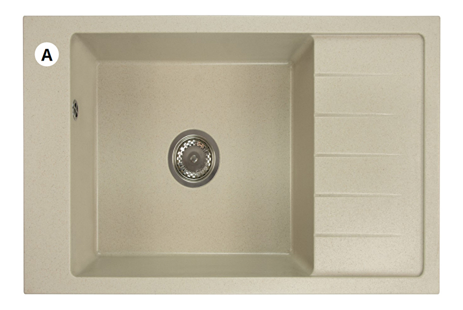 Kuhinjski sudoper Lurano (bijela) (s 1 otvorom za bateriju) (D)