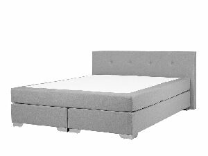 Bračni krevet Boxspring 180 cm CONSOLE (s podnicom i madracem) (siva)