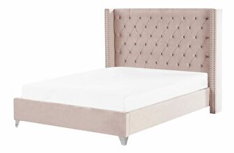 Bračni krevet 180 cm Lubbka (ružičasta) (s podnicom)