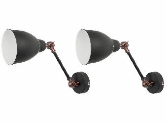 Set zidnih svjetiljki 2 kom. MISSOURI (metal) (crna)