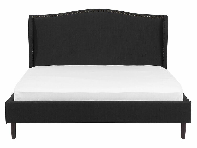 Bračni krevet 160 cm COLLETTE (s podnicom) (crna)