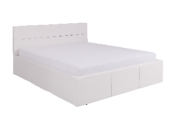 Bračni krevet 170 cm Calabria P (bijela ekokoža) (s podnicom)