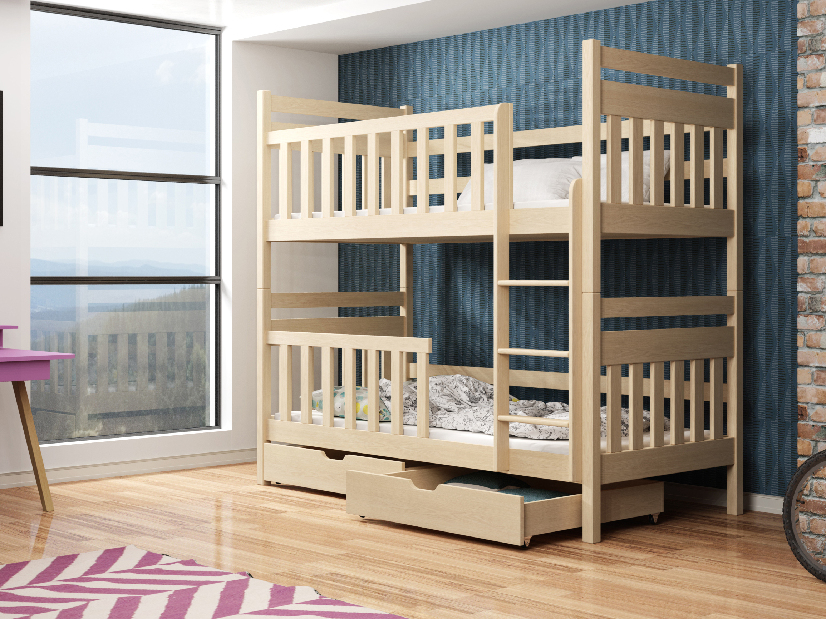 Dječji krevet 90 x 190 cm Mao (s podnicom i prostorom za odlaganje) (borovina)