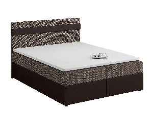 Bračni krevet Boxspring 160x200 cm Mimosa (s podnicom i madracem) (crna + smeđa)