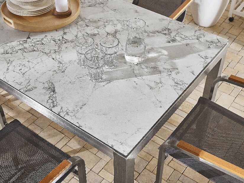 Vrtni stol GROSSO (siva + srebrna) (za 8 osoba)