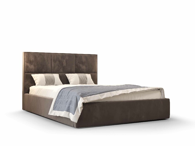 Bračni krevet 180 cm Elna (smeđa) (s podnicom i prostorom za odlaganje)