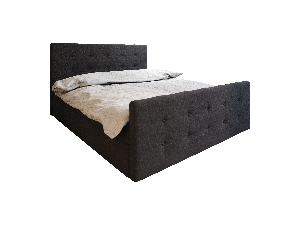 Bračni krevet Boxspring 200 cm Milagros 1 (crna) (s madracem i prostorom za odlaganje)
