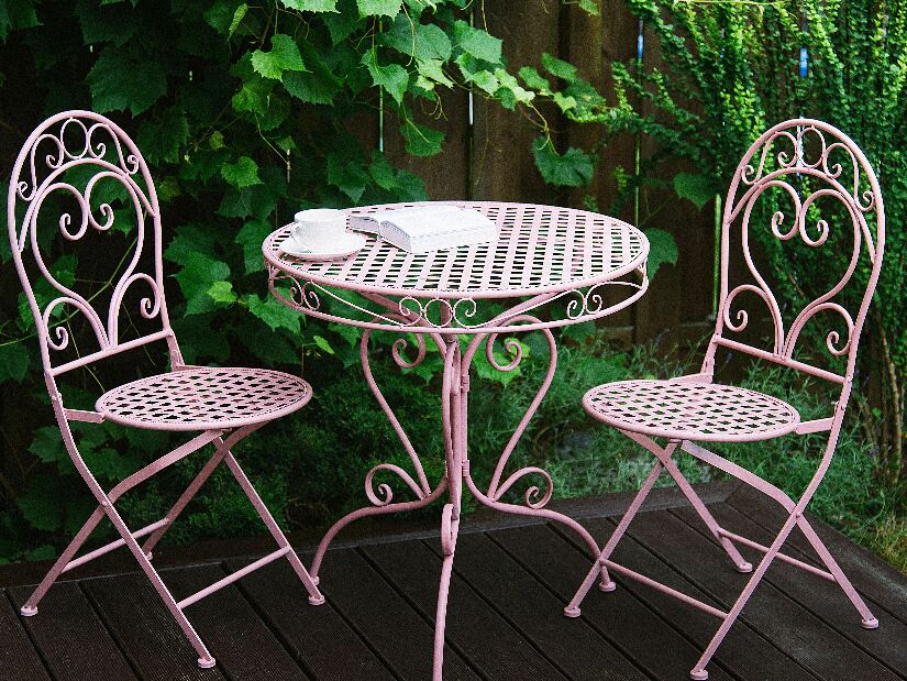 Set 2 kom. vrtnih stolica ALBORA (ružičasta)