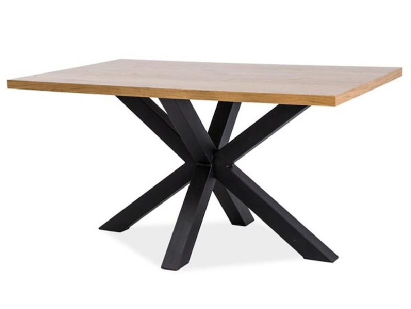 Blagovaonski stol 150 cm Cecily (hrast + crna mat) (za 4 do 6 osoba)