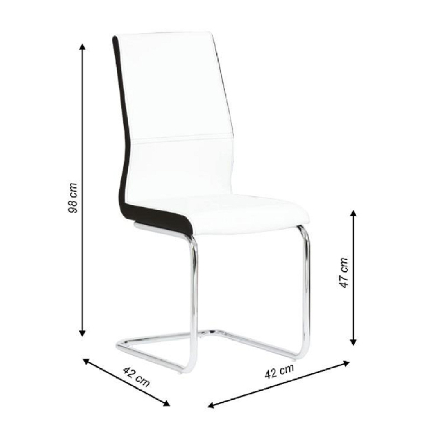 Blagovaonska stolica Nacton (bijela + crna) 