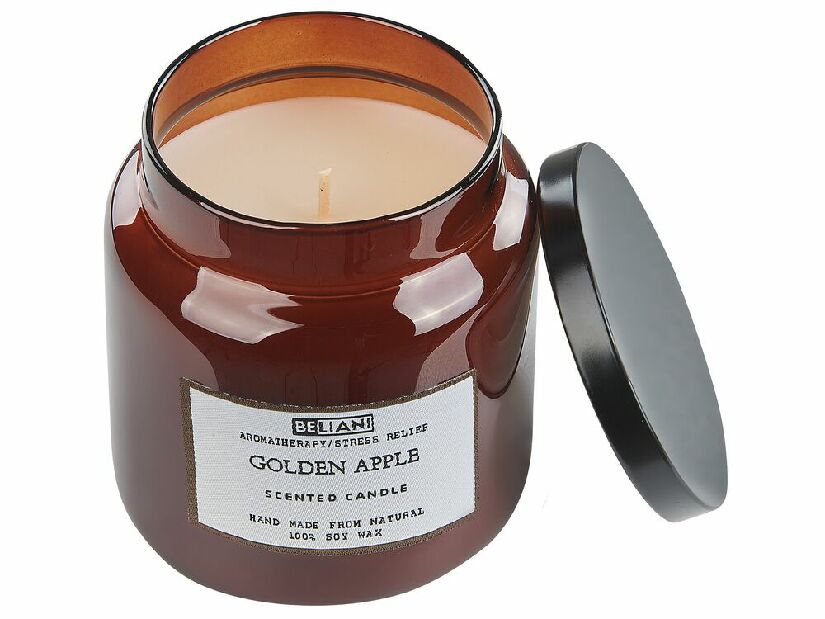 Set svijeća s mirisom jabuke/kože (2 kom.) Arnfinn (smeđa)