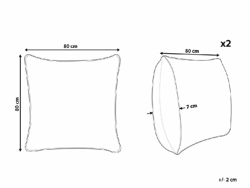 Set 2 kom. jastuka 80x80 cm MOJAVE (bijela)
