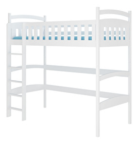 Dječji krevet na kat 180x80 cm Milo (s podnicom i madracem) (bijela)