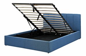 Bračni krevet 140 cm Dabria (plava) (s podnicom) (s prostorom za odlaganje)