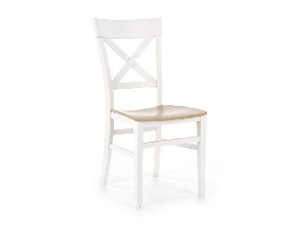 Blagovaonska stolica Tutta (bijela + prirodno drvo)