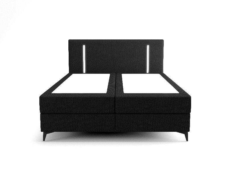 Jednostruki krevet 120 cm Ortega Bonell (crna) (s podnicom, s prostorom za odlaganje) (s LED rasvjetom)