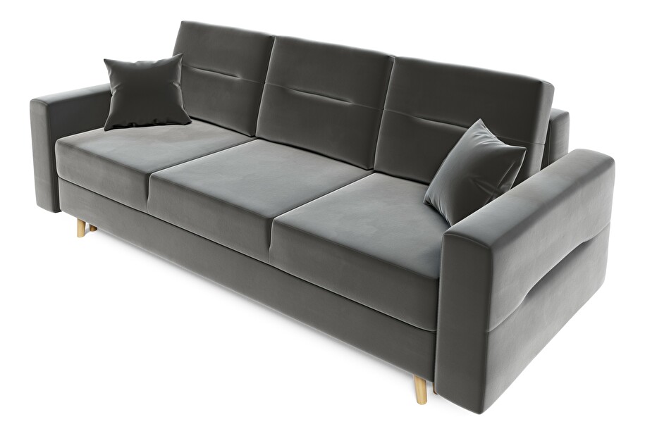 Kauč na razvlačenje Bergenia (siva + sivi jastuci)
