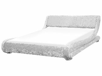 Bračni vodeni krevet 180 cm Anais (srebrni baršun) (s podnicom a madracem)