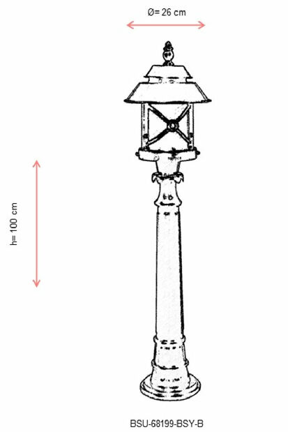 Vanjska podna svjetiljka Demmi (crna + bijela)