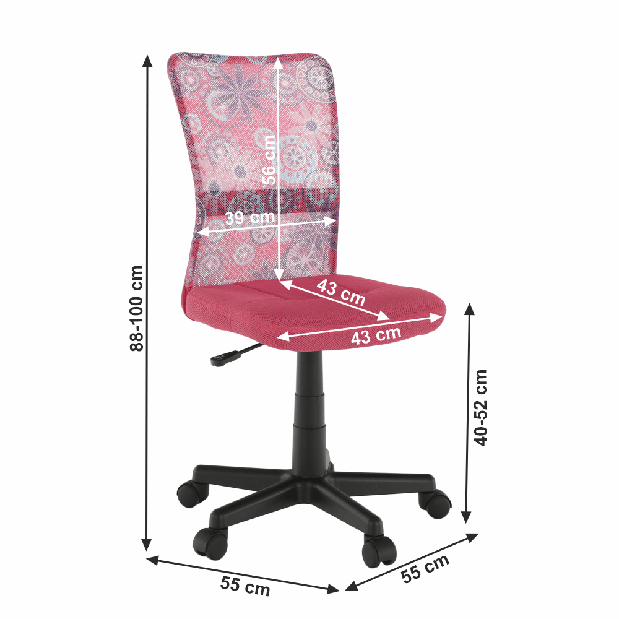 Dječja rotirajuća stolica Gofry (ružičasta) *rasprodaja