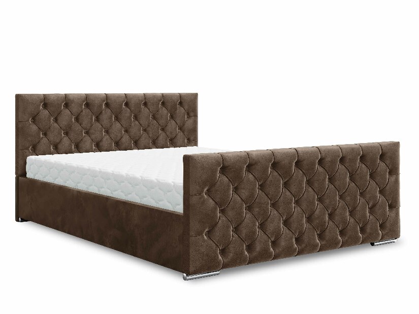Bračni krevet 160 cm Velva (smeđa) (s podnicom i prostorom za odlaganje)