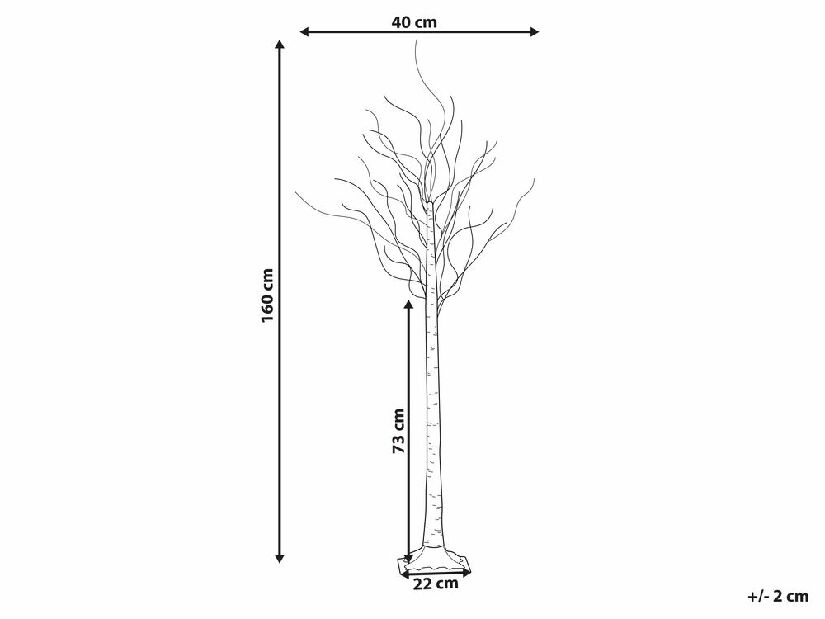 Vanjsko ukrasno drvce 160 cm Lapza (bijela)