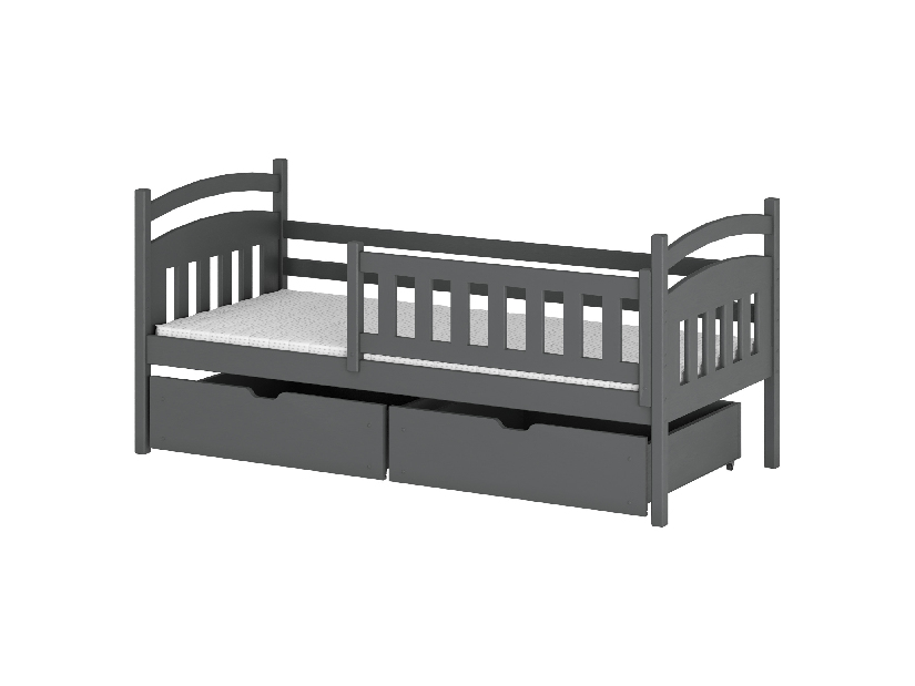 Dječji krevet 90 x 200 cm Tarra (s podnicom i prostorom za odlaganje) (grafit)